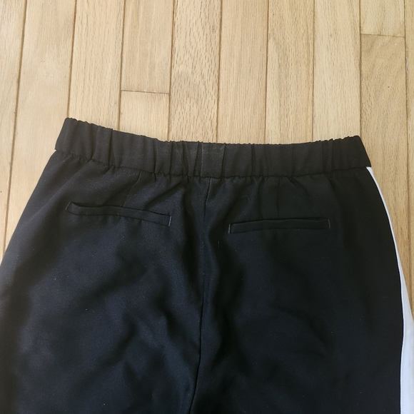 Banana Republic XS Hayden Black Striped Track Pant Preppy Pull On Tuxedo Ankle - Picture 8 of 13